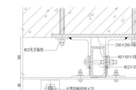 干挂石材龙骨立柱搭接尺寸