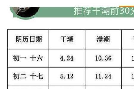 珠海2022年10月赶海时间表