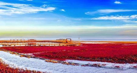 红海滩风景打油诗