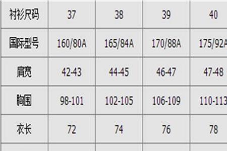 胸围96cm衣服是多大号
