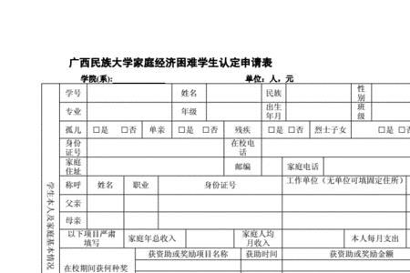 经济状况申请表怎样填