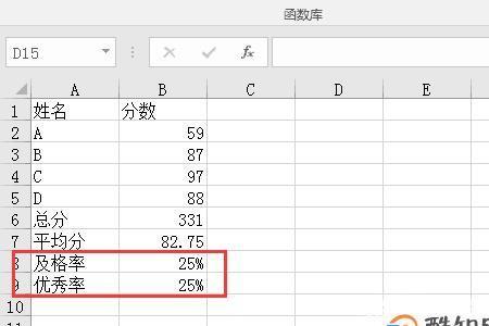 excel里优秀率怎么算