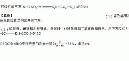 木炭灼烧反应方程式