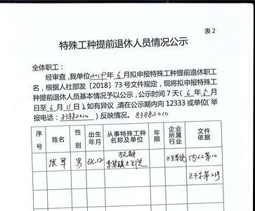 天水特殊工种退休规定