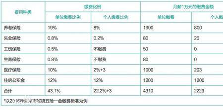 阿里巴巴员工五险一金比例