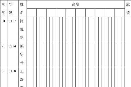 跳高裁判记录表怎么填写