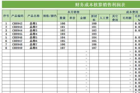 奶粉销售成本核算