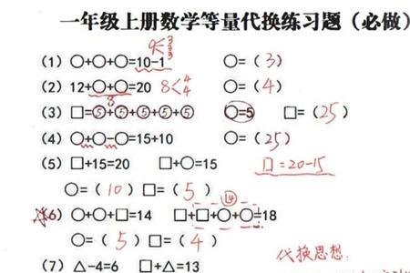 一年级数学等量代换口诀