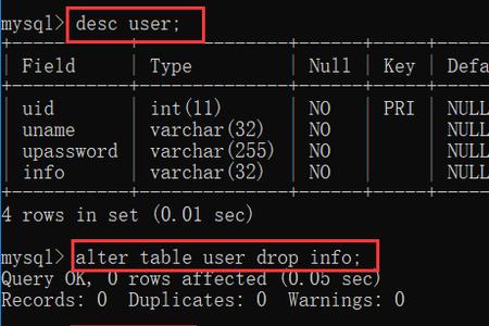 mysql 修改语句命令