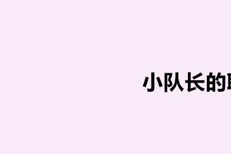 小队长和中队都会由什么产生