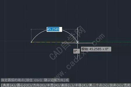 cad多段线角度设定