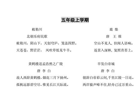 六年级上册语文必背古诗13首