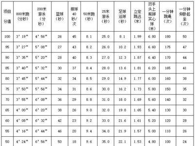 自由泳1000米等级标准表