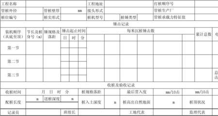 锤击桩贯入度规范标准