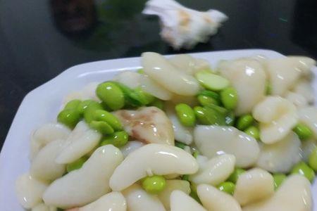 菱肉烧毛豆的做法