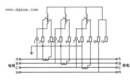 三相电表带交流互感器接法