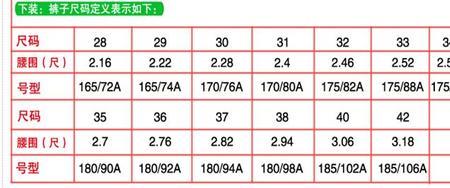 34b75b对应是什么尺码