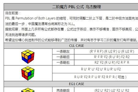 魔方的最后两步公式