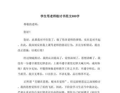 向老师竖中指怎么写检讨书