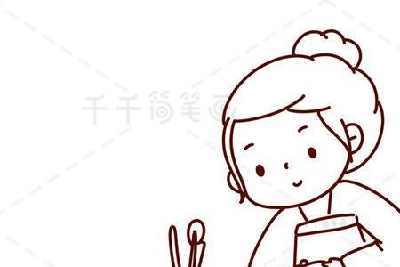 小朋友端茶给妈妈简笔画