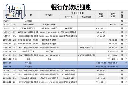 银行存款怎么登记及范本