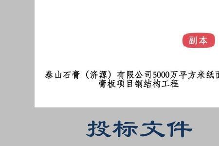 投标文件正本副本怎么标注