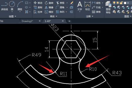 CAD已知圆上两点和半径如何画圆