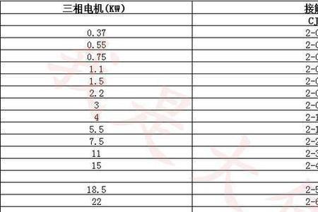 接触器选型计算公式