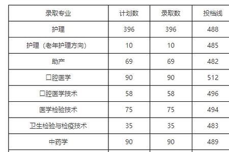 今年护士录取分数线是多少