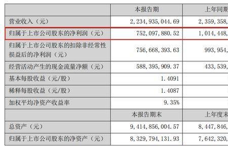 中报同比下降什么意思