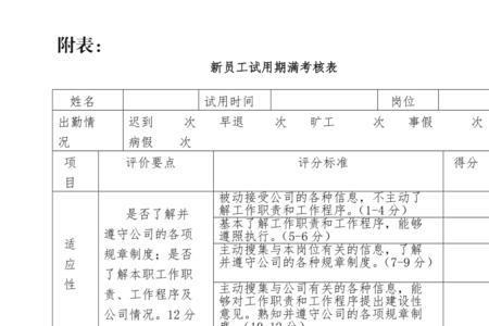 一般公司试用期考核几次