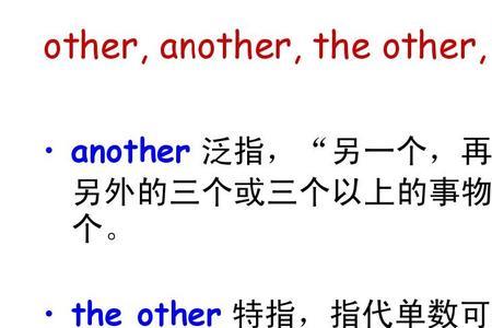 any other与the other后面加单复数的区别