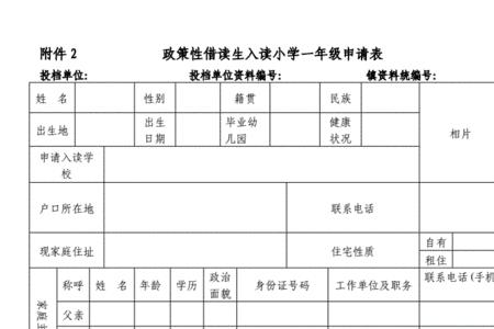 户口性质怎么填小学一年级