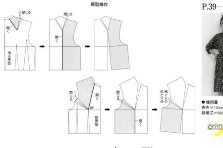 落肩1寸袖连衣裙裁剪方法