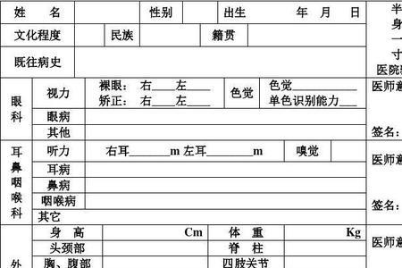 医院体检可以自带表格吗