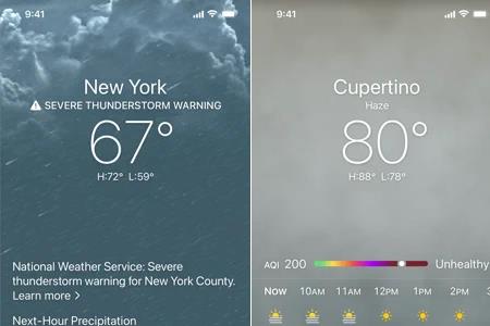 iphone12天气怎么显示90度