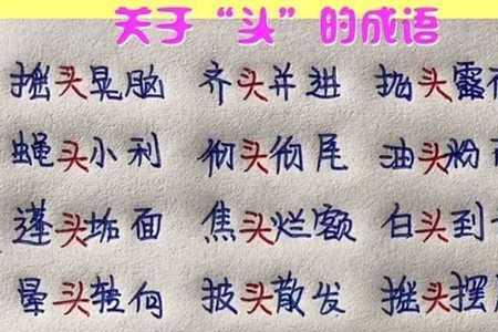 有头字和足字的成语