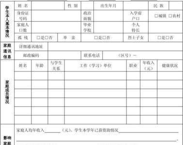 贫困生申请的家庭人口数怎么填