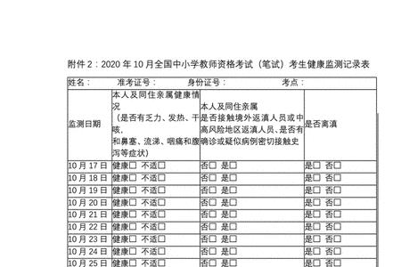 河北教资健康监测表怎么填写