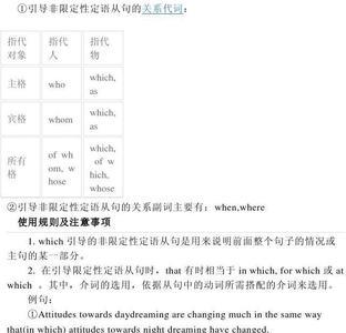 限定性和非限定性分句的区别