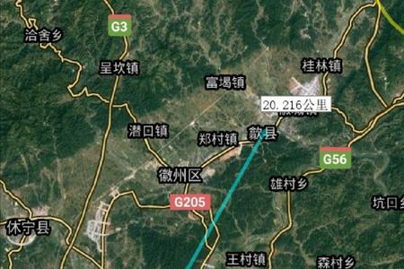 黄山距长江的直线距离