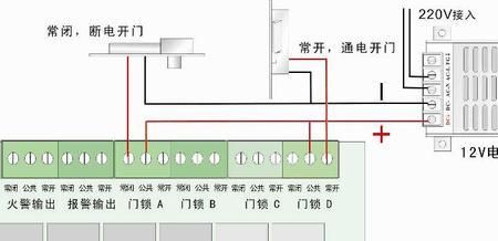 消防强切门禁怎么接线