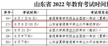 浙江初中会考时间2022