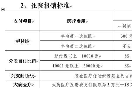 医保门槛费规定