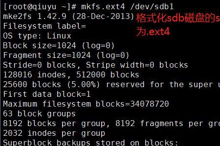 linux格式化整个磁盘的命令