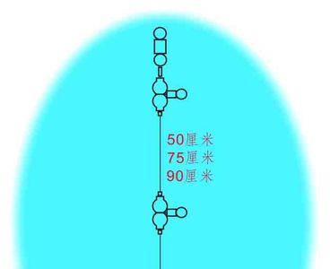 子线双钩钩距50厘米的调漂法