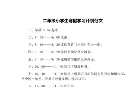 小学生计划怎么写100字