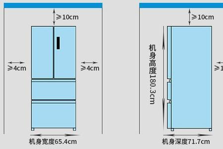 海尔481升十字门冰箱预留尺寸