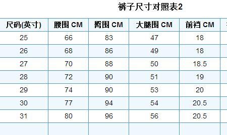 2尺6是多大码裤子