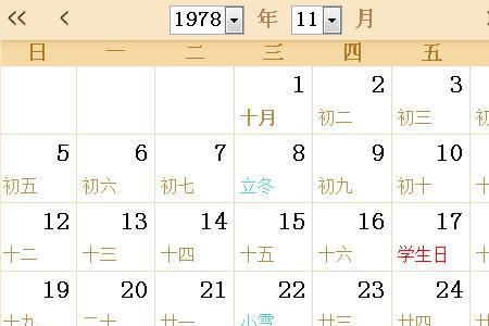 1582年10月农历阳历表对照表